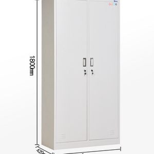 Metal Storage  Cabinet 2 Door Steel Cupboard Wardrobe  Tall Locker