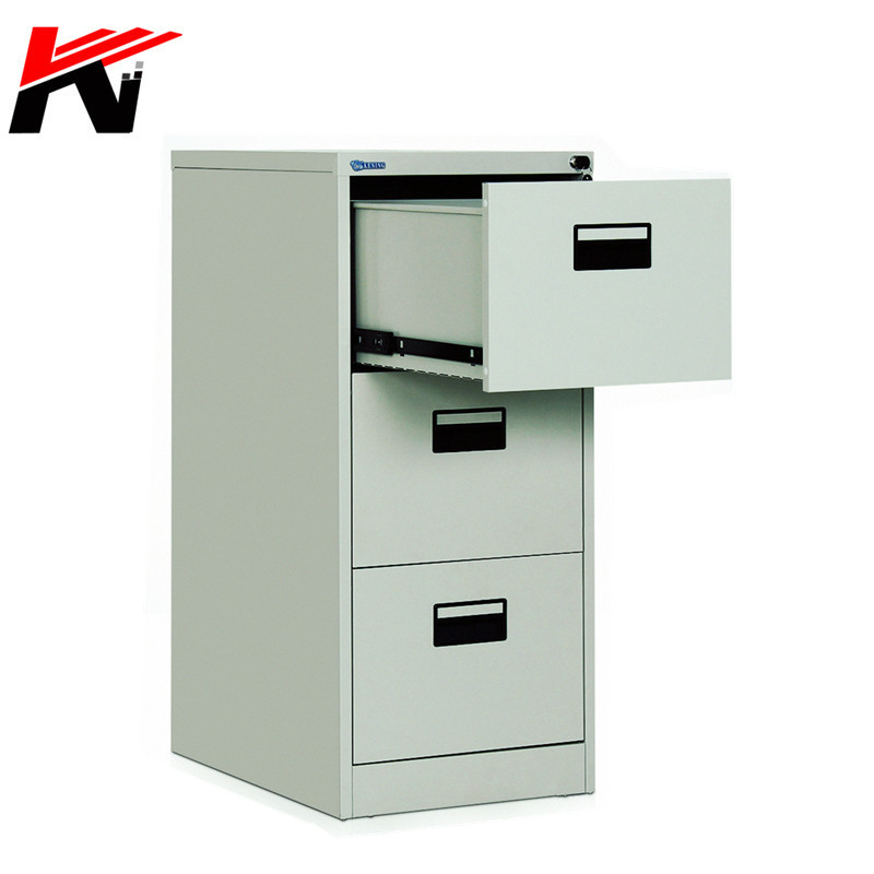 Office design 3 layer drawer vertical steel file cabinet with solid key lock