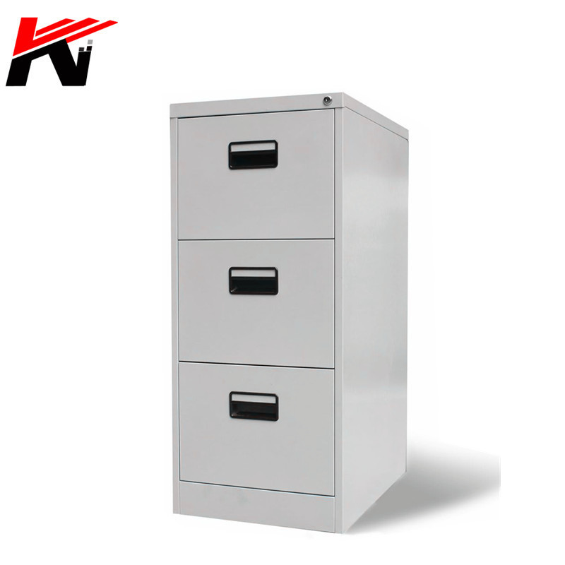 Office design 3 layer drawer vertical steel file cabinet with solid key lock