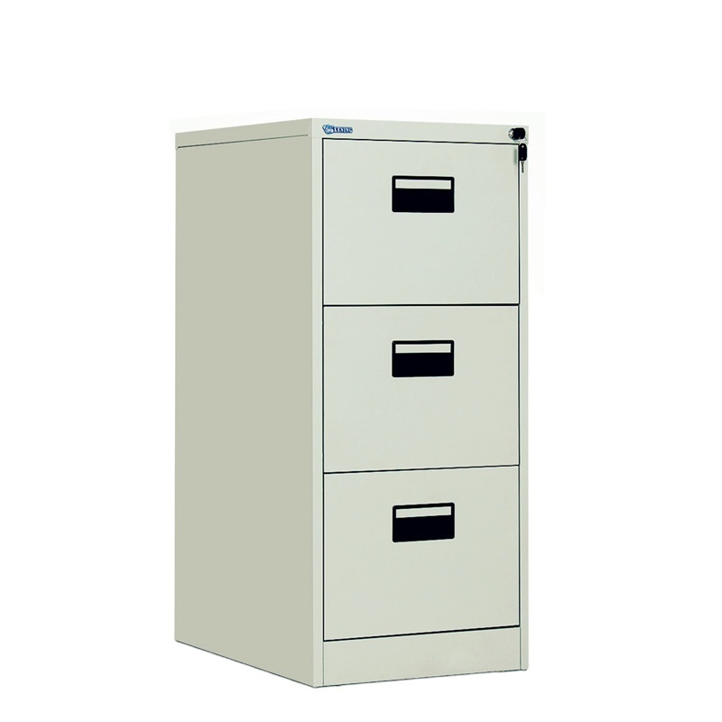 Office design 3 layer drawer vertical steel file cabinet with solid key lock