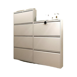 space saving design slim steel shoes cabinet with key lock or digital lock