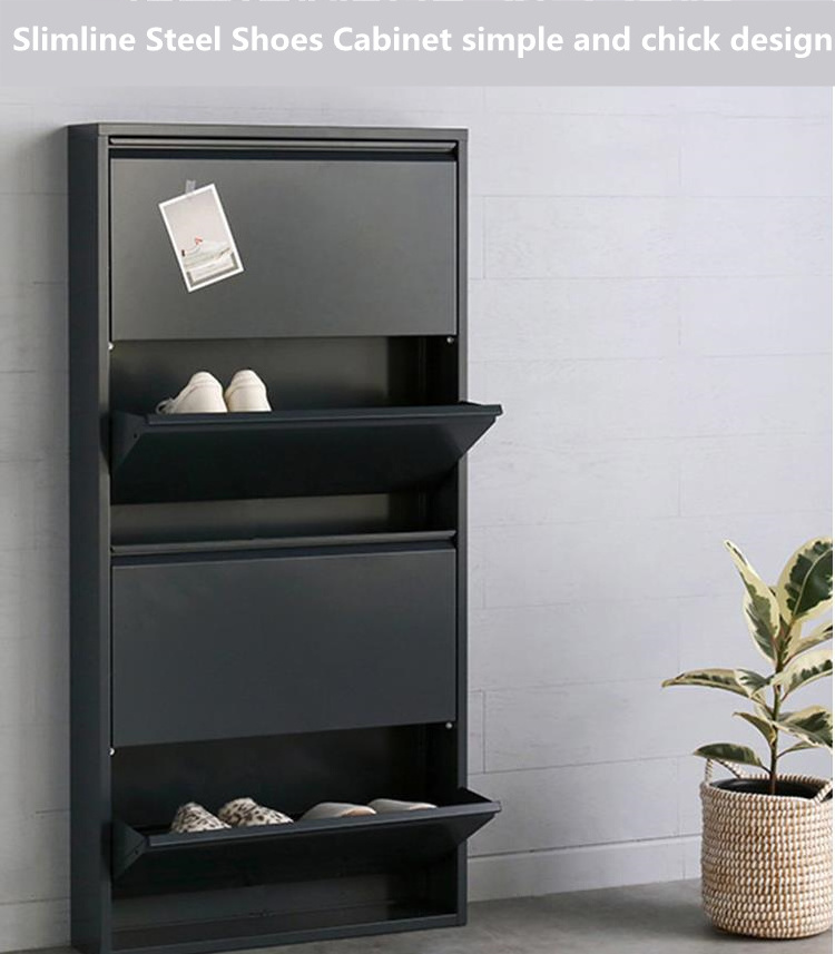 KENING HOME STEEL FURNITURE COLLECTION super slim metal shoes cabinet space saver and formaldehyde free shoe cabinet