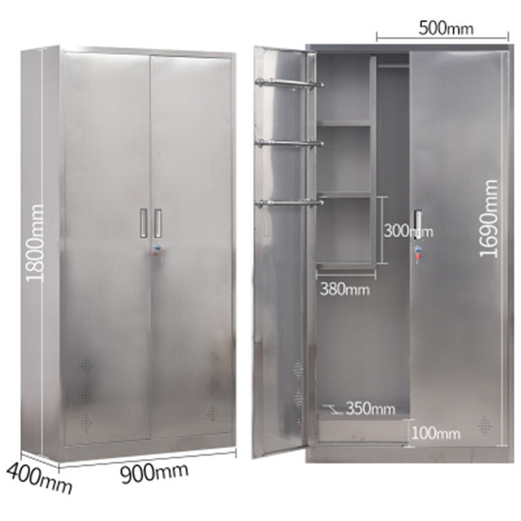 Stainless Steel Cleaning Cabinet Sanitary Ware Lockers Mop Broom Cleaning Tool Storage Cabinet