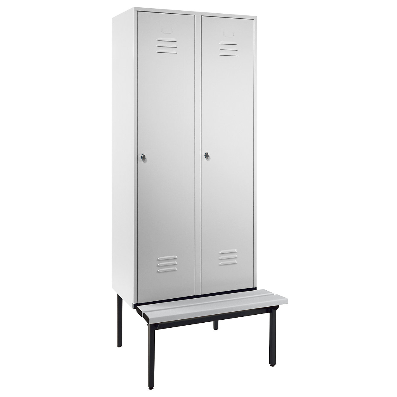 2 Tier Dressing Gym Steel Clothes Locker with Bench for Changing Room