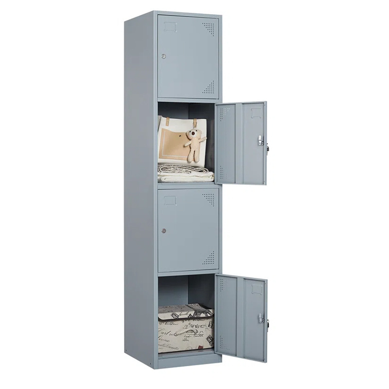 Tall Narrow Storage Cabinet Metal Single 4 Doors Locker Storage Cabinet