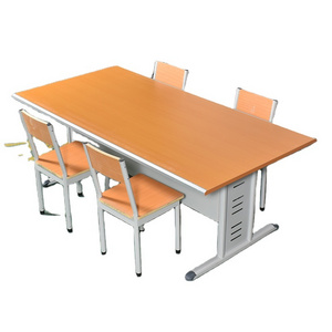 modern design Library furniture reading table with chairs students reading