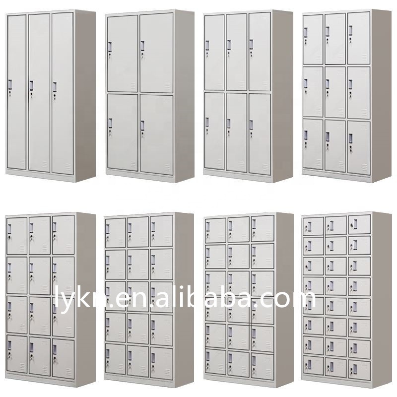 metal small cube 18 doors clothes storage wardrobe locker steel 6 tiers iron shoe locker for office workers