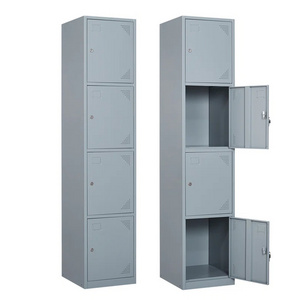 Tall Narrow Storage Cabinet Metal Single 4 Doors Locker Storage Cabinet