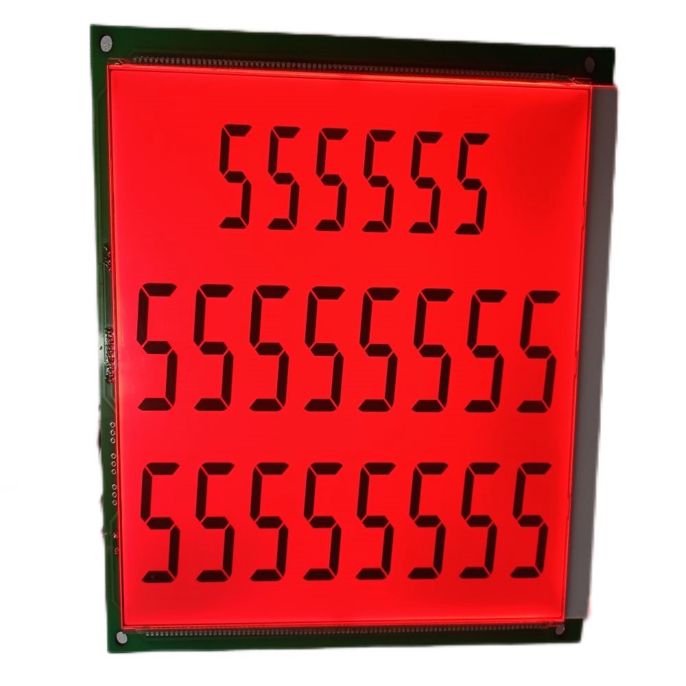 Custom Monochrome 7 Segment 20 Digits 886 Tn Htn Type Positive Lcd Lcm Display With Controller Board For Fuel Dispenser