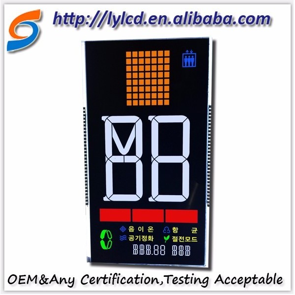 16 segment display transparent color segment lcd no case lcd screen for elevator display