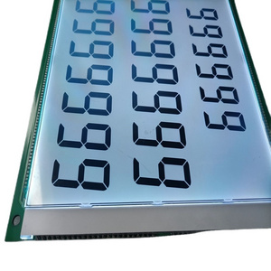 Custom Monochrome 7 Segment 20 Digits 886 Tn Htn Type Positive Lcd Lcm Display With Controller Board For Fuel Dispenser