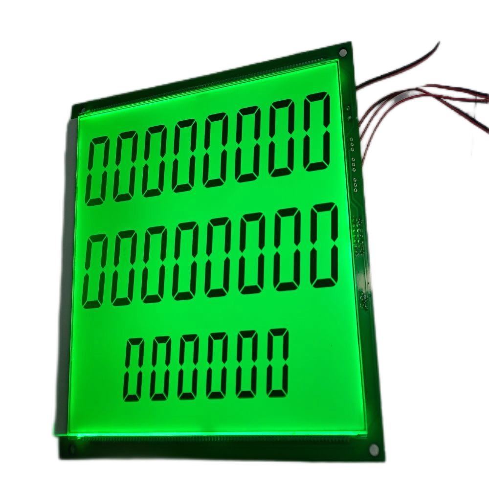 Custom Monochrome 7 Segment 20 Digits 886 Tn Htn Type Positive Lcd Lcm Display With Controller Board For Fuel Dispenser