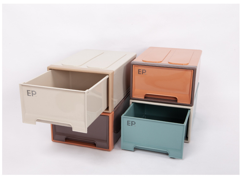 new design household plastic PP clothes organizer stackable cosmetics containers clothes plastic storage drawers