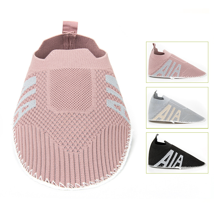 Customized knitted shoe uppers PVC PU injection shoes cloak fitness walking shoe capelladas