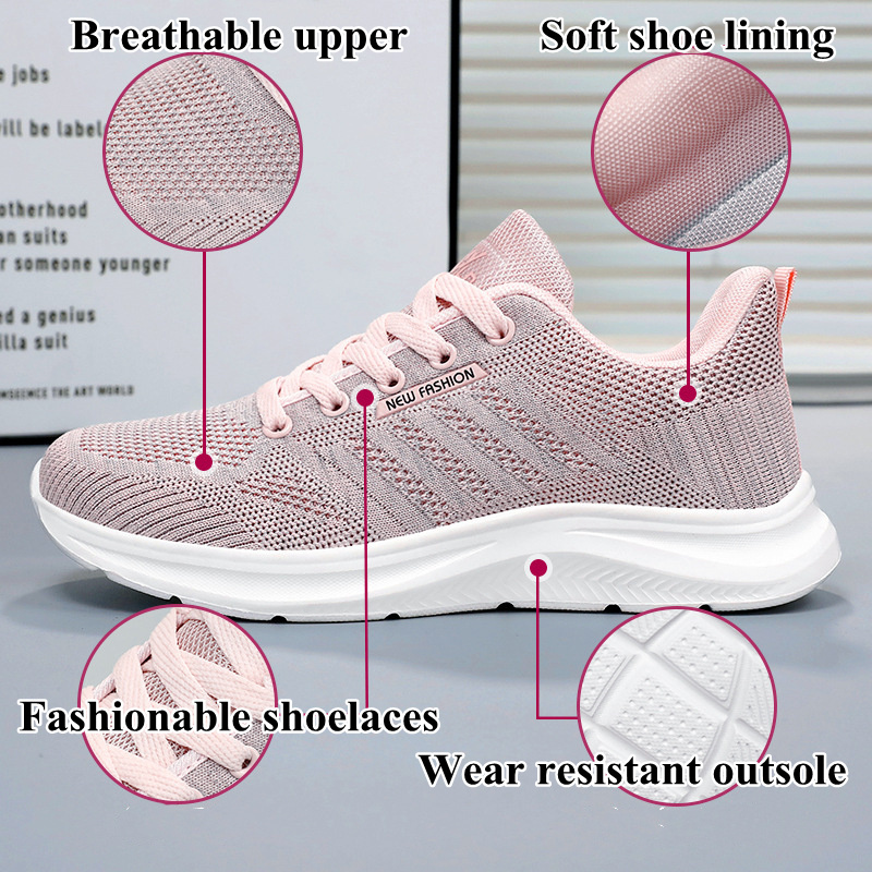 Walking Style Shoes Shows Man Running Court Sneakers Mesh Upper Sport Shoes for Women and Ladies