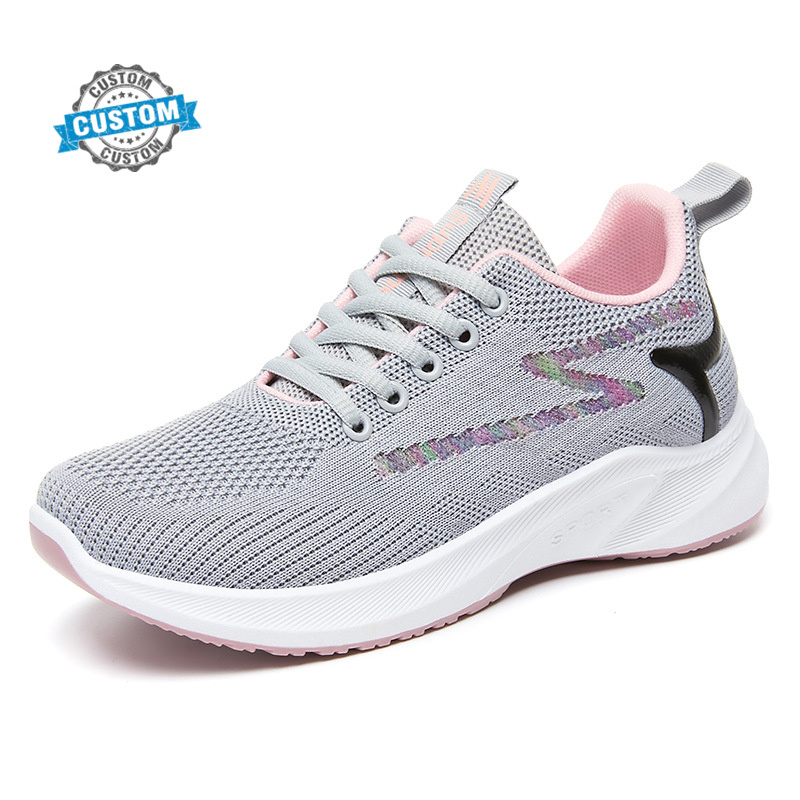 Custom OEM  Fashionable ladies Sneakers Comfortable Soft Soles Female Walking Shoes