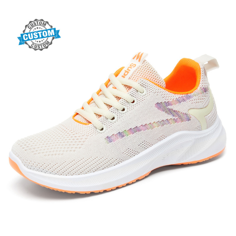 Custom OEM  Fashionable ladies Sneakers Comfortable Soft Soles Female Walking Shoes