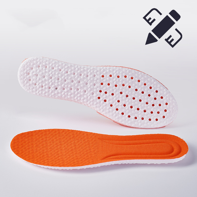 Super soft sports insoles for men and women lightweight porous breathable full cushioned high elastic shock absorbing insoles