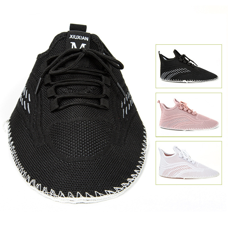 Customized knitted shoe uppers PVC PU injection shoes cloak fitness walking shoe capelladas