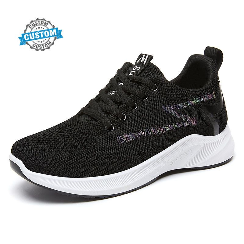 Custom OEM  Fashionable ladies Sneakers Comfortable Soft Soles Female Walking Shoes