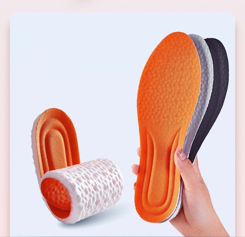 Super soft sports insoles for men and women lightweight porous breathable full cushioned high elastic shock absorbing insoles