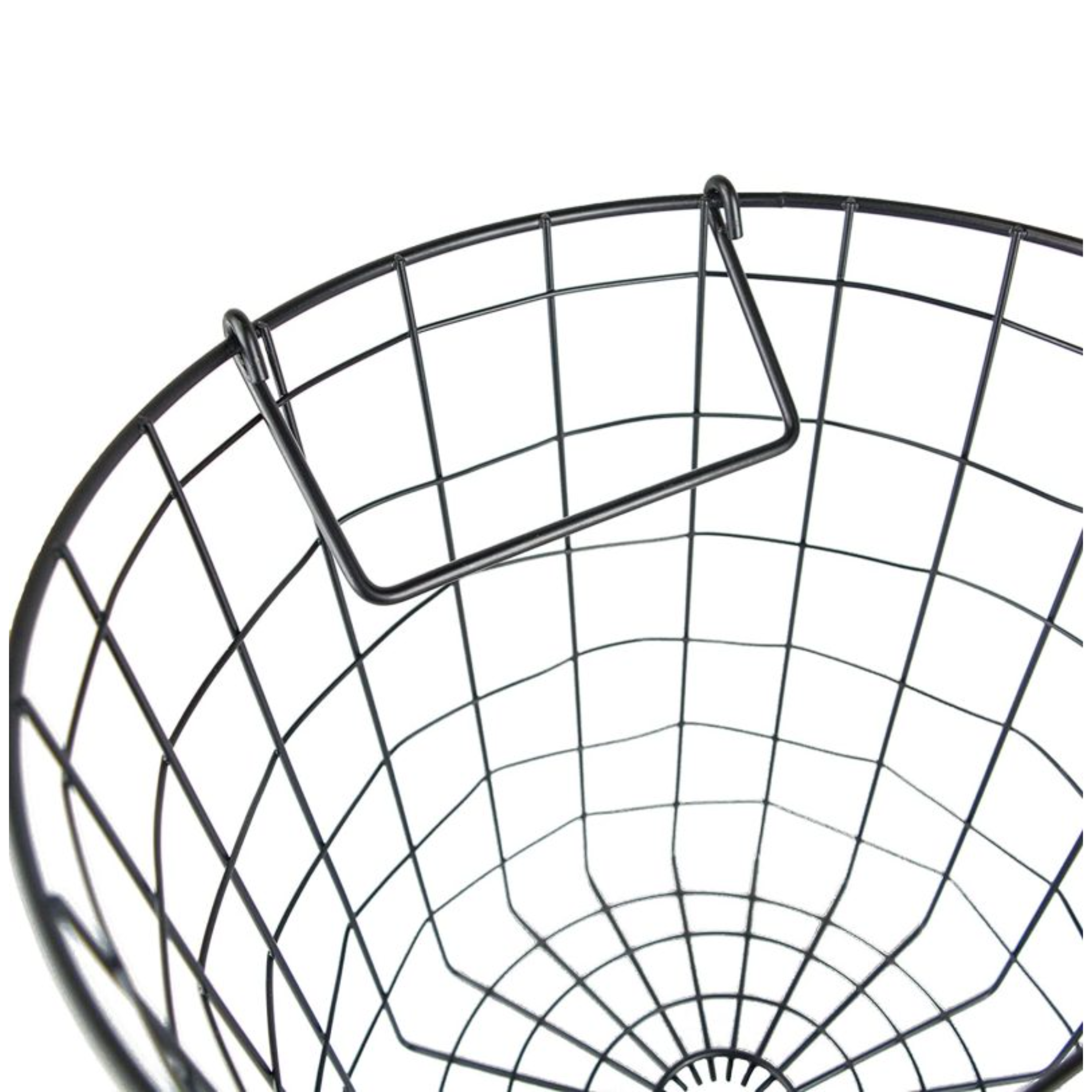 Black metal home organizer laundry toy shoe basket wrought iron storage basket with movable handle