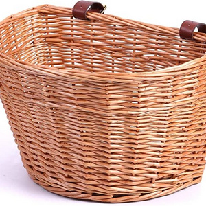 Cheap wicker bike front baskets dog carrying willow bicycle baskets bike baskets