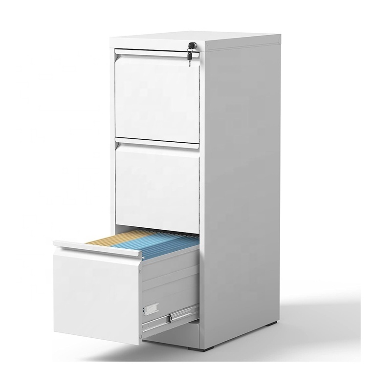 Lockable vertical storage cabinet 3 drawer steel filing cabinet with hanging A4 folder bar