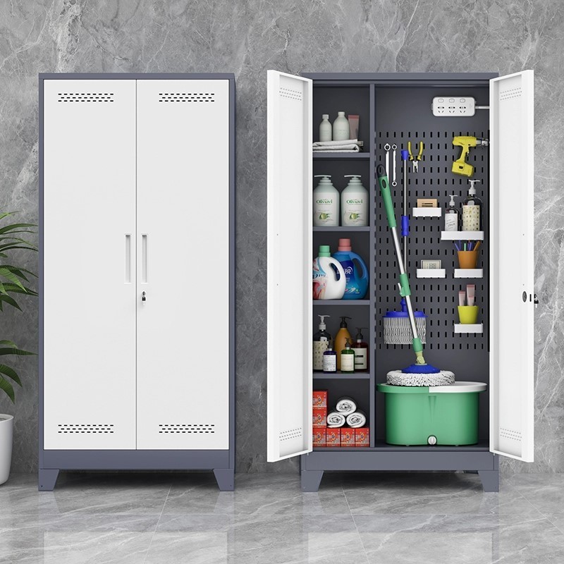 New design lockable cleaning room broom mop metal tool cabinet office metal storage cabinet