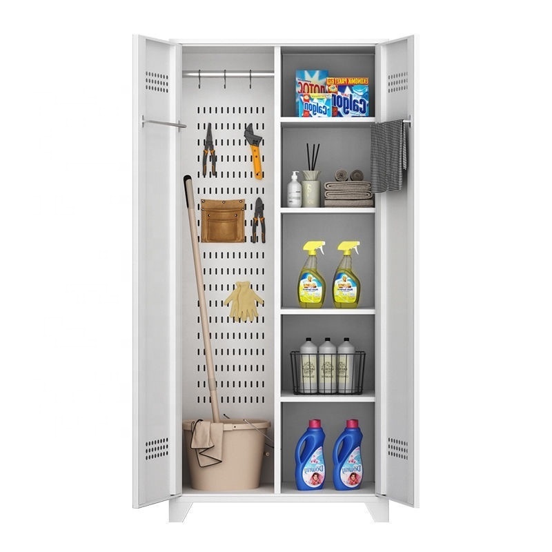 Commercial Furniture Washing Room Metal Storage Cabinet Multi-purpose Cleaning Tool Steel Cupboard