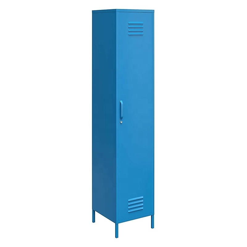 High quality employee iron storage cabinet home school single door steel metal locker