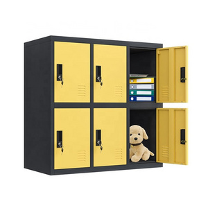 Colorful 6 door short metal storage locker school small size kids steel lockers for daycare