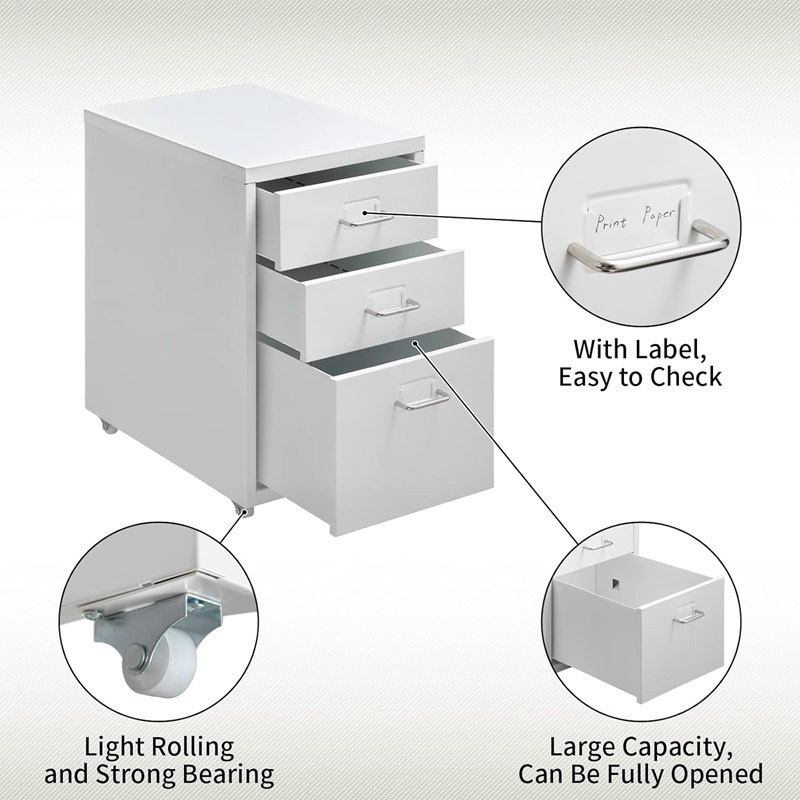 Home office furniture metal multi-drawers file cabinet with wheels mobile drawer cabinet