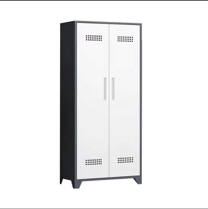 Garage Cleaning Room Metal Tool Storage Cupboard Steel 2 Doors Filing Cabinet with Shelf