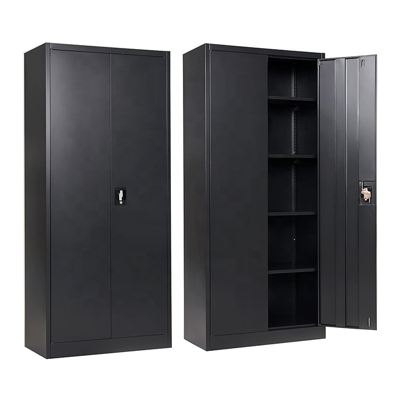 Garage Cleaning Room Metal Tool Storage Cupboard Steel 2 Doors Filing Cabinet with Adjustable Shelf