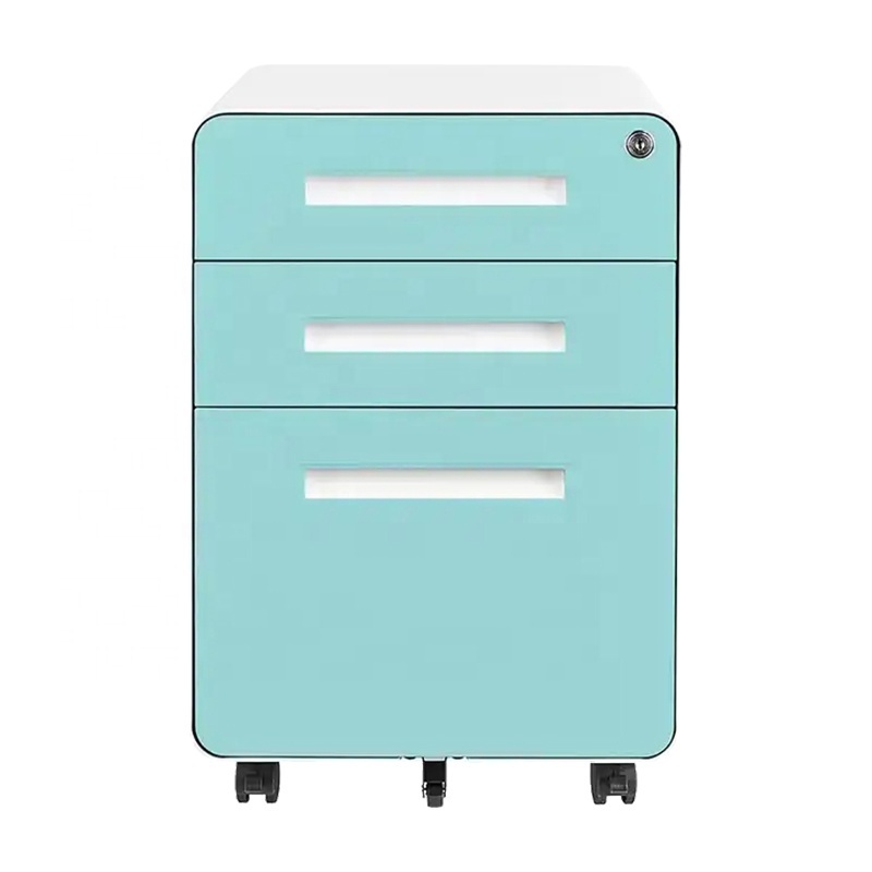 High quality office furniture standard size 3 drawers metal mobile pedestal in discount