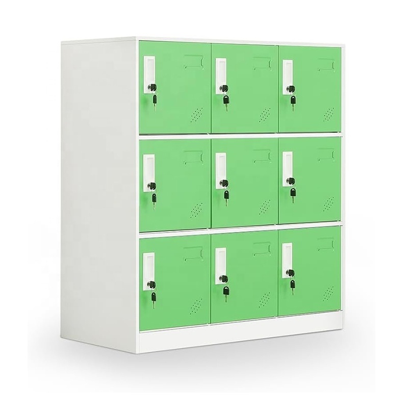 Kindergarten School 9 Door Short Steel Storage Locker Children Small Metal Locker For Bags and Clothes