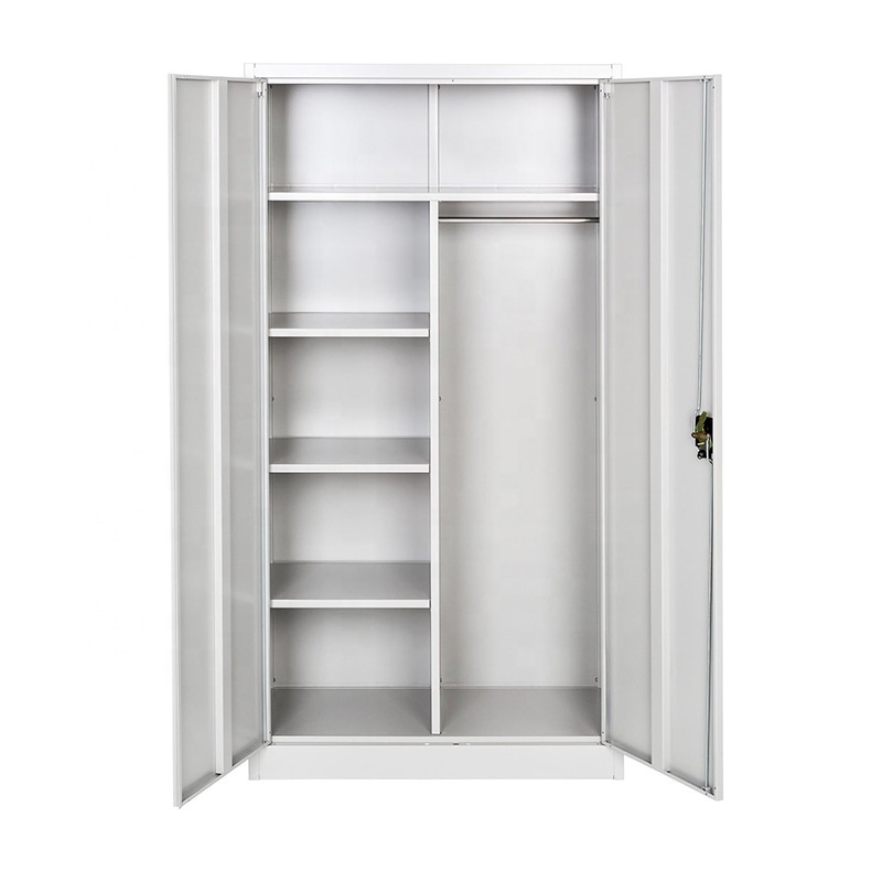 2 Door Metal Storage Cabinet Iron Almirah Manufactures Steel Closet Wardrobe Cupboard with Key