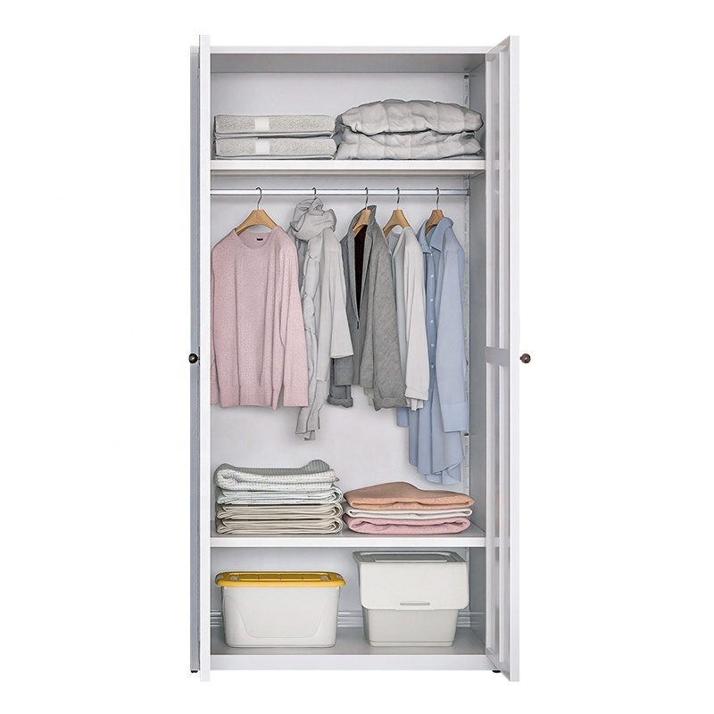 Bedroom Furniture Promotional Metal Wardrobe Cabinet Dressing Room Large Storage Clothing Locker