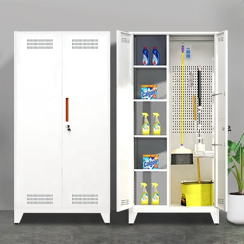 Factory Price Household Furniture Steel Cleaning Closet Bathroom Mop Broom Metal Storage Cabinet