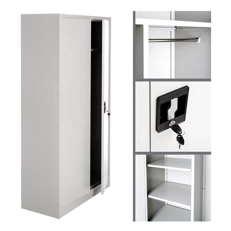 2 Door Metal Storage Cabinet Iron Almirah Manufactures Steel Closet Wardrobe Cupboard with Key