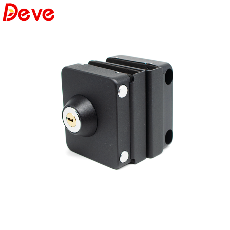 Black Commercial Square Sliding Latch  Frameless Glass Door Lock