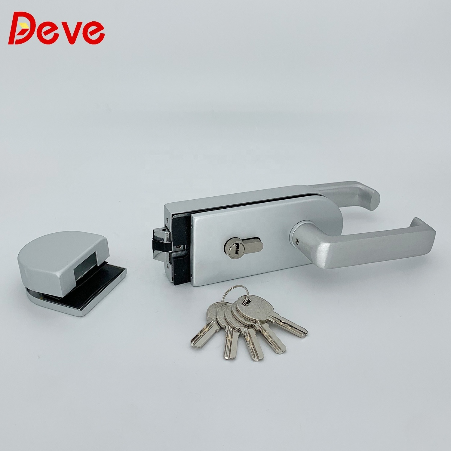 Hot Sale European Style Office Glass Gate Lock Aluminum Frameless Sliding Glass Door Lock Set With Handle