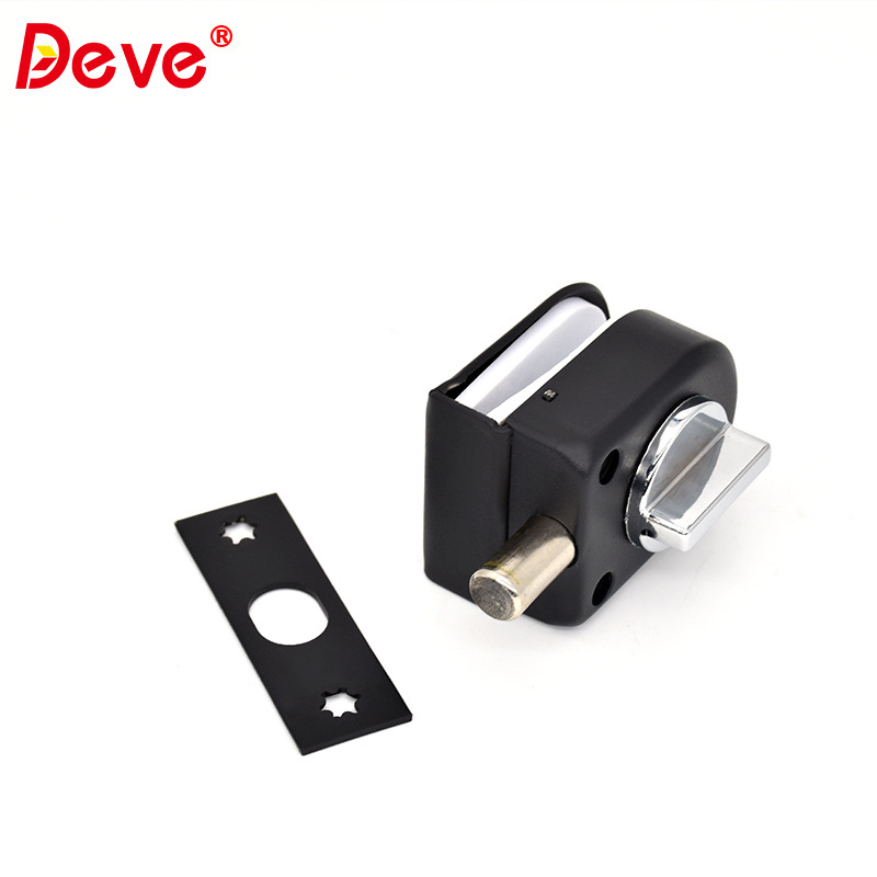 Office Center Door Lock Double Side No Drill Anti-theft Security Lock with Keys For Frameless Sliding Glass Door