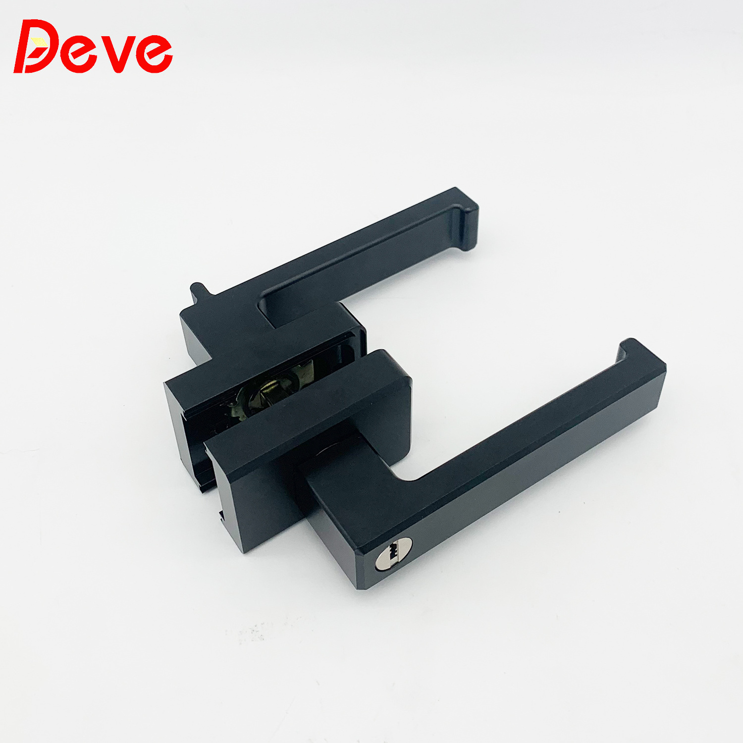 16MM black aluminum profile narrow side door lock lever handle lock