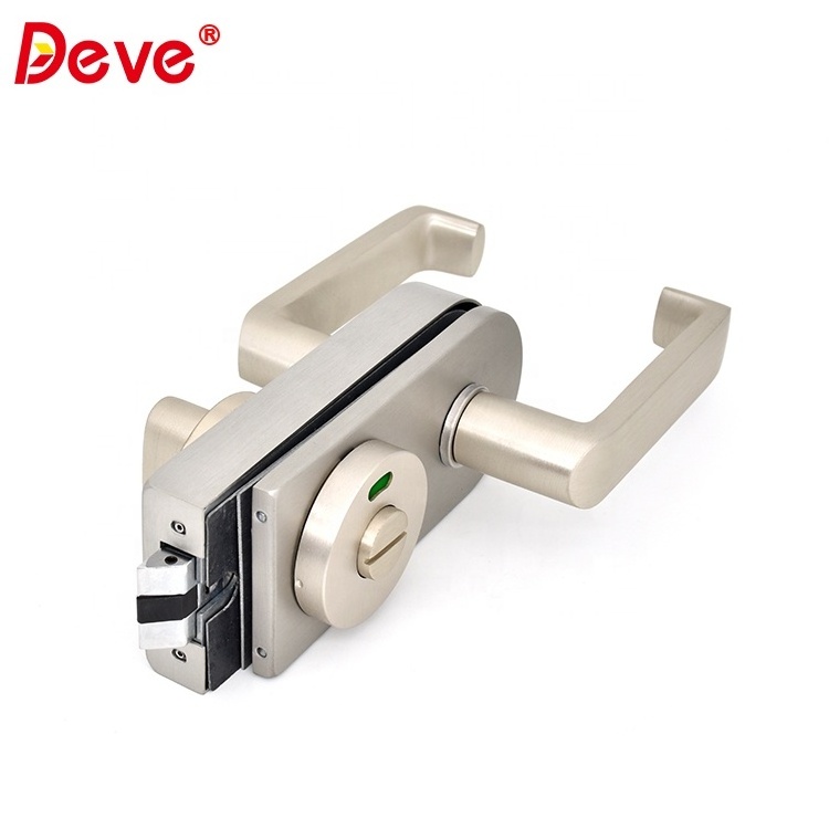 Popular Frameless Lock Glass Door Lock With Handle Glass Indicator Aluminum Lock