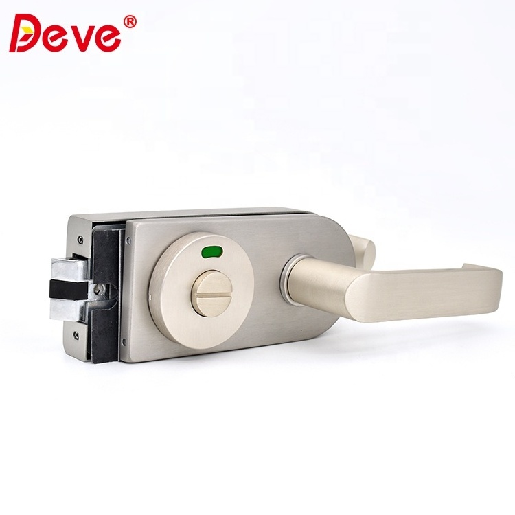 Popular Frameless Lock Glass Door Lock With Handle Glass Indicator Aluminum Lock