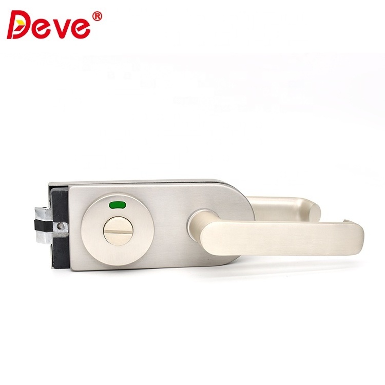 Popular Frameless Lock Glass Door Lock With Handle Glass Indicator Aluminum Lock