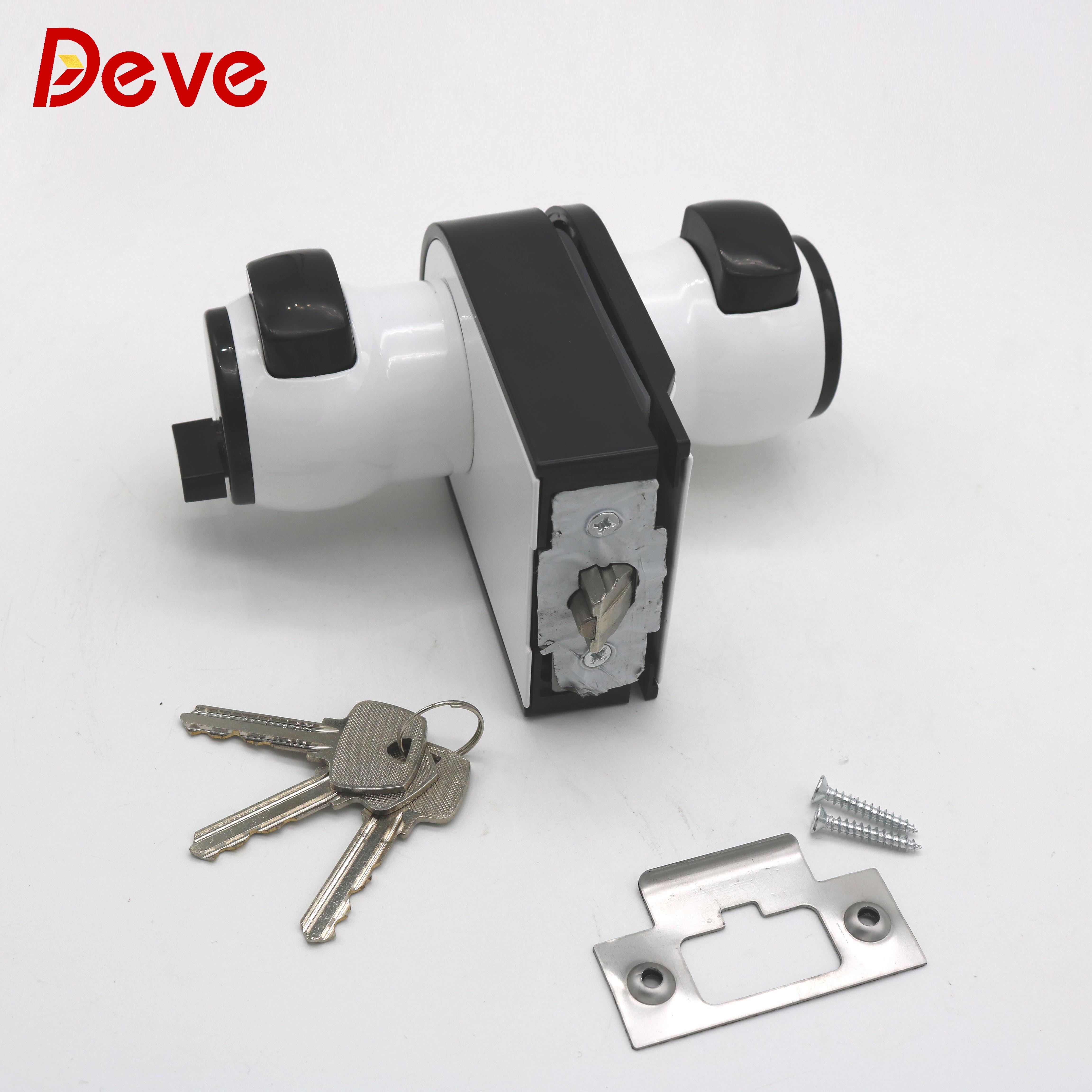 Swing Glass Door Lock Toughened Glass Door Handle Door Lever Handle lock with Brass Keys