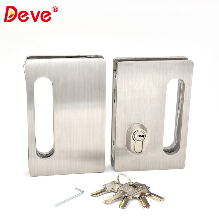 Hot Selling Security Stainless Steel Frameless Double Side Glass Door Lock